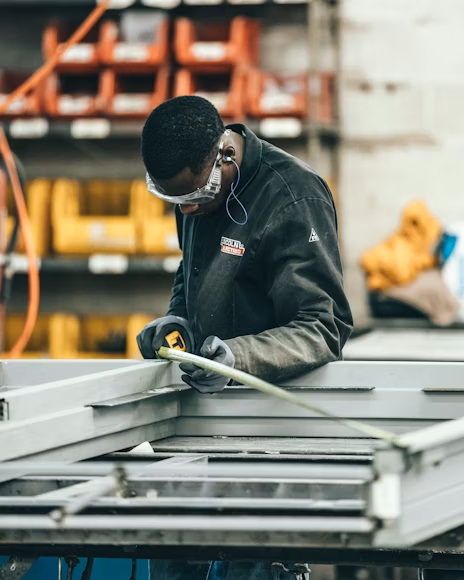 A worker in a manufacturing facility